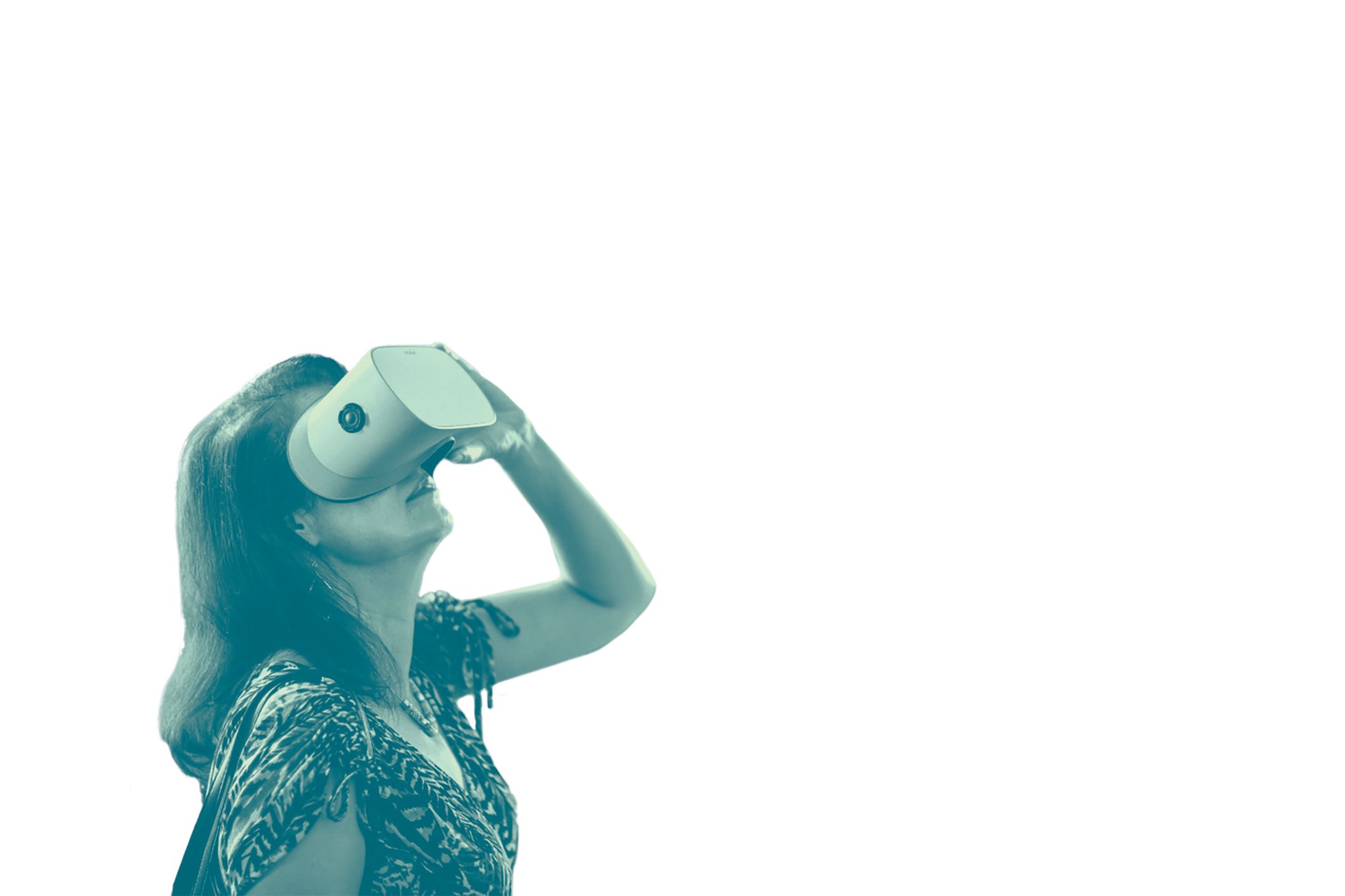 Participant at VR100, an immersive theatre performance at Kilter Theatre.
