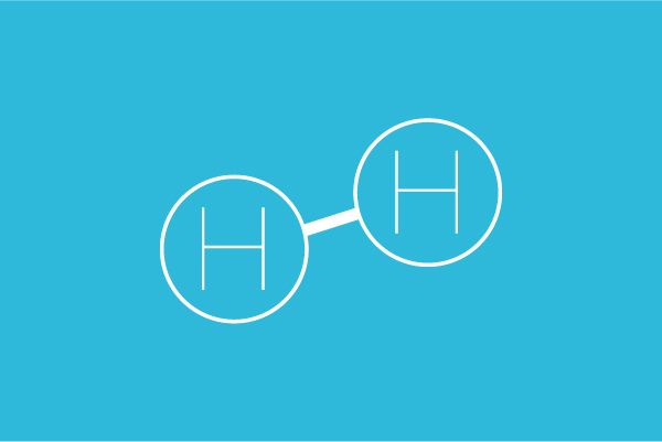 Hydrogen icon of a hydrogen molecule in a circle