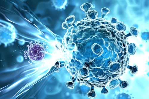 A macroscopic view of a HIV particle
